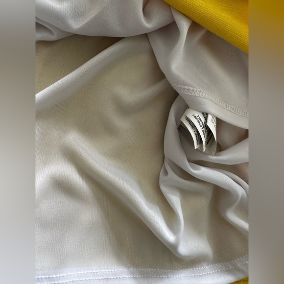 BEBE RETRO STYLE COCKTAIL DRESS WHITE, YELLOW & BLACK SIZE M - Picture 9 of 10